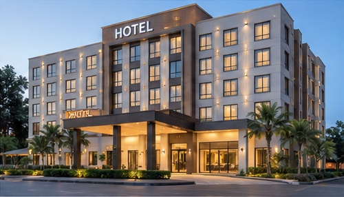 Illustrative AI-generated hotel suites project