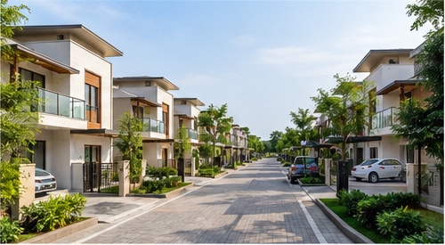 Illustrative AI-generated residential apartment township